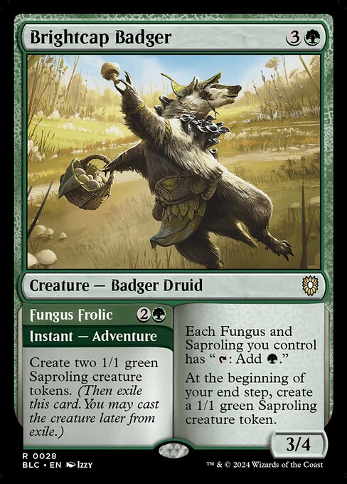Brightcap Badger // Fungus Frolic [Bloomburrow Commander - 28]