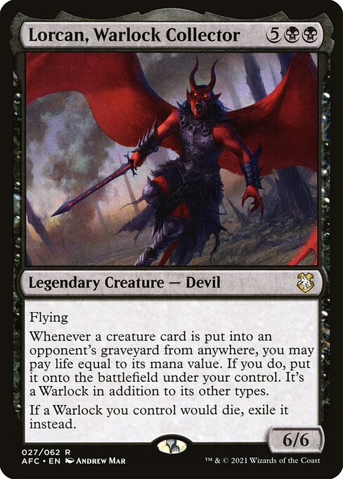 Lorcan, Warlock Collector [Forgotten Realms Commander - 27]